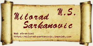 Milorad Šarkanović vizit kartica